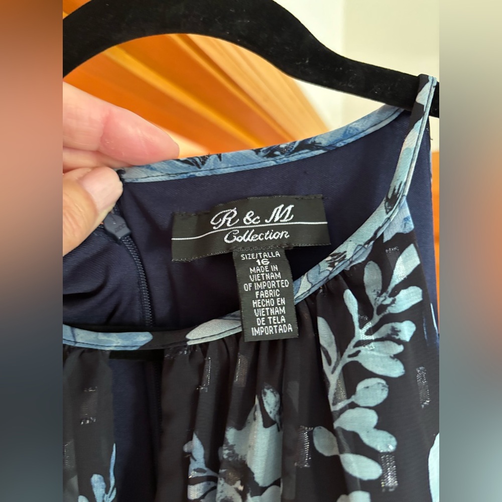 R & M Richards Blue Floral Maxi Dress - Picture 2 of 5